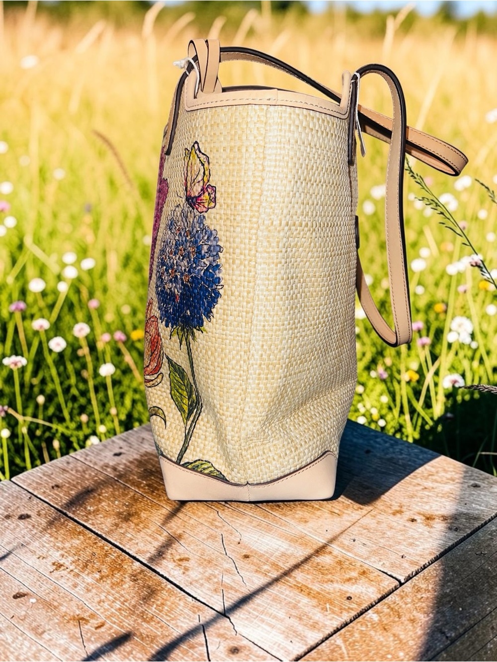 NWT Brighton Enchanted Garden "Naya" Floral Hand Woven Fabric Tote Handbag - Picture 7 of 15